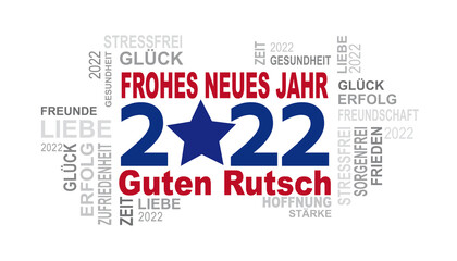 weihnachtskarte - neujahrsgruss - frohes neues jahr - guten rutsch - 2022