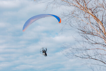 paragliding in the sky