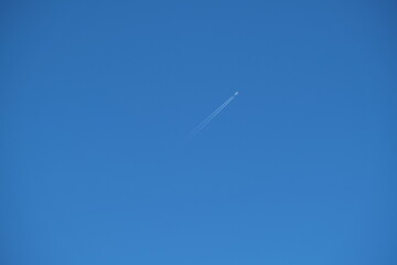a plane on blue sly