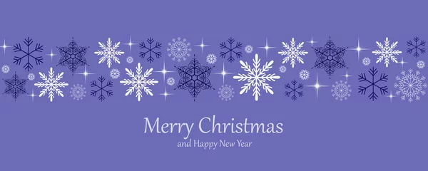 Photo sur Plexiglas Pantone 2022 very peri une bannière pour la décoration pour les vacances d& 39 hiver, Noël et nouvel an. flocons de neige, reflets et texte sur fond violet. couleur de l& 39 année très péri
