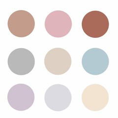 Palette of pastel colors for design. Set of pastel colored icons