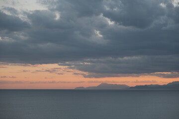 sunset over the lake on Turkish sea