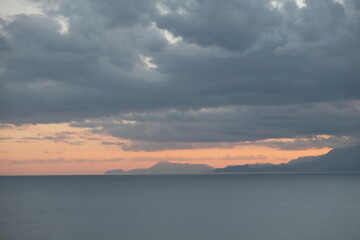 sunset over the sea on antalya