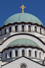Fototapeta na wymiar Cathedral Church of Saint Sava at the center of city of Belgrade, Serbia
