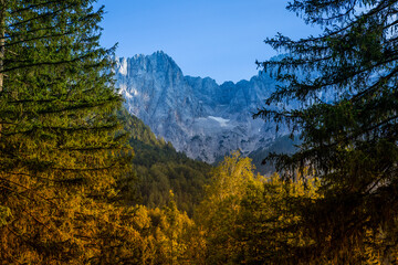 near Kranjska Gora, a great slovenian alps Panoramic view, autumn mode, Slovenia