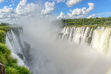 The spectacular Iguazu Falls at the border between Brazil and Argentina