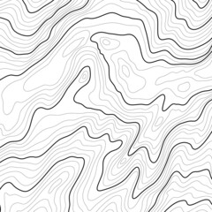 The black on white contours vector topography stylized height of the lines. The concept of a conditional geography scheme and the terrain path. Wide size. Map on land vector terrain Illustration.