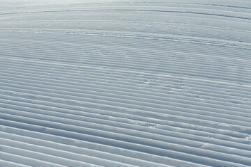 Snow prepared for the skiing