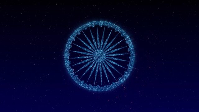 India Republic Day Animation with Ashoka Chakra
