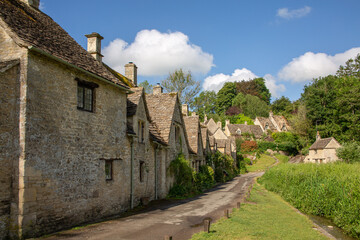 Famous traditional houses at Arlington row in summer with blue sky in the background