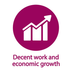 Decent Work and Economic Growth Icon - Goal 8 out of 17 Sustainable Development Goals set by the United Nations General Assembly, Agenda 2030. Vector illustration EPS 10, editable