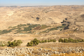Panorama of the Jordan Valley from Mount Nebo