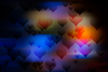 colored heart bokeh abstract  background