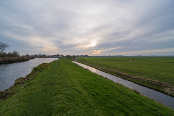 Autumn landscape photo of the Winkel river, The Netherlands	