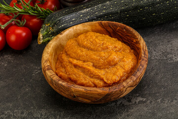Vegetarian cuisine - Zucchini puree with herbs