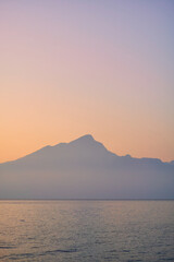 silhouettes of the mountains of lake garda in italy