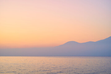 silhouettes of the mountains of lake garda in italy
