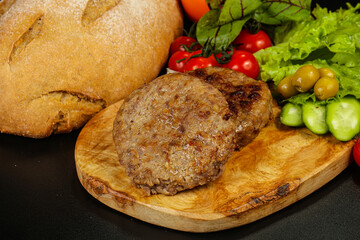 Homemade roasted cutlet minced meat