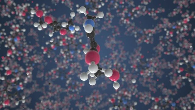 Vitamin b6 molecule, scientific molecular model, looping 3d animation