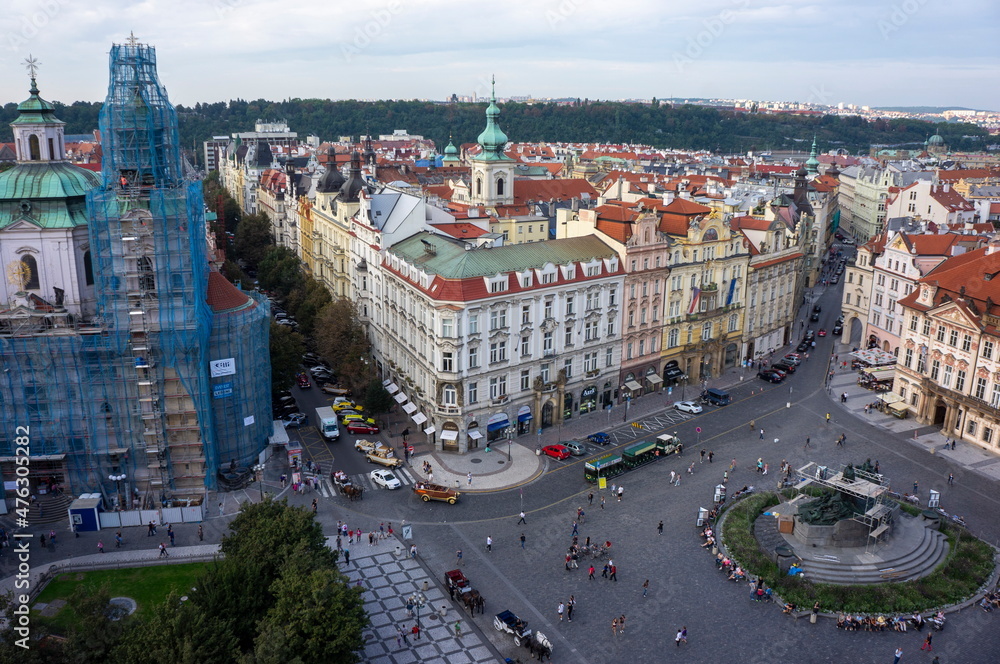 Wall mural prague, czech republic - september, 2021: old town square in prague