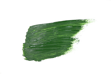 Green brush stroke isolated on white background