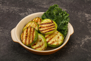 Vegan cuisine Grilled zucchini slices