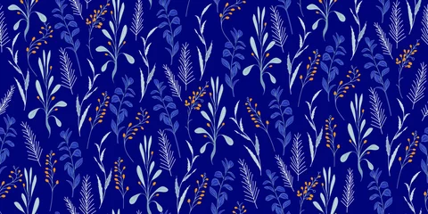 Wall murals Dark blue Winter season Seamless pattern. A pattern for print and fashion kids. Vector