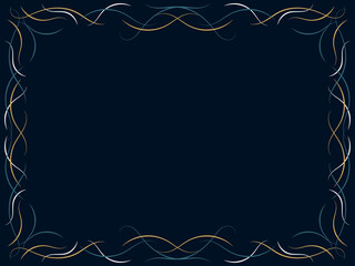 Art Nouveau frame. Vintage linear border with curlicues. Design a template for invitations, leaflets and greeting cards. The style of the 1920s - 1930s. Vector illustration