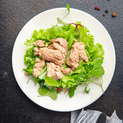 salad cod liver seafood meal snack on the table copy space food background