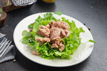 salad cod liver seafood meal snack on the table copy space food background
