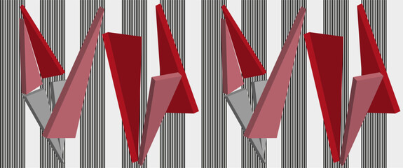 Pattern 3 D wallpaper - falling triangles