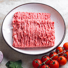fresh minced meat ground healthy meal food  snack on the table copy space food background 
