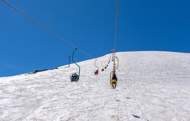 view of the ski lift on Mount Cheget