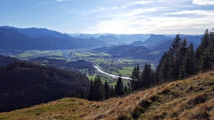 Fantastic view over the valleys of the Alps