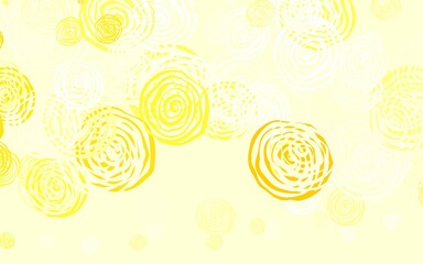 Light Red vector doodle template with roses.