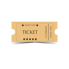 admit one ticket . Retro movie cinema ticket banners with vintage camera popcorn isolated vector illustration. - obrazy, fototapety, plakaty