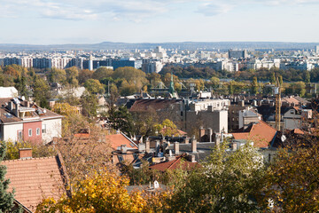 Budapest, Hungary - October 24, 2017: Roofs and houses in Budapest, Hungary.