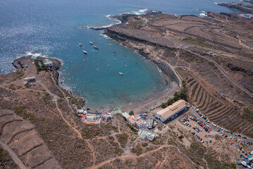 Fototapeta premium Fotografía aérea del Puertito de Adeje en el sur de la isla de Tenerife, Canarias