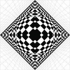 Black-White Optical Illusion Fro Background. Vector Illustration - obrazy, fototapety, plakaty