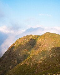 mountains with blue skies