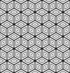 Tafelkleed Naadloze geometrische op-art patroon met 3D-illusie effect. © troyka