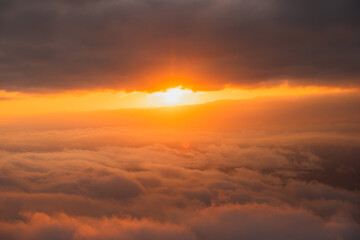 sunset with sea of clouds