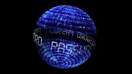 Password concept on rotating sphere