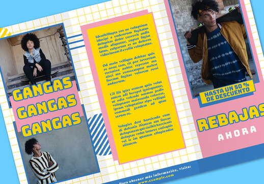 Folleto de cuadr&iacute;cula pop