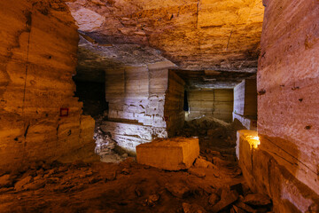 Old abandoned limestone mine in Kerch, Crimea