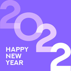 Happy New Year 2022 text design. Cover of business diary for 2022 with wishes. Brochure design template, card, banner. Vector illustration. Isolated on white background.	

