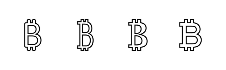 Bitcoin icons set. bitcoin sign and symbol. payment symbol. cryptocurrency logo