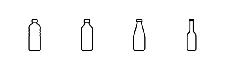 Bottle icons set. bottle sign and symbol