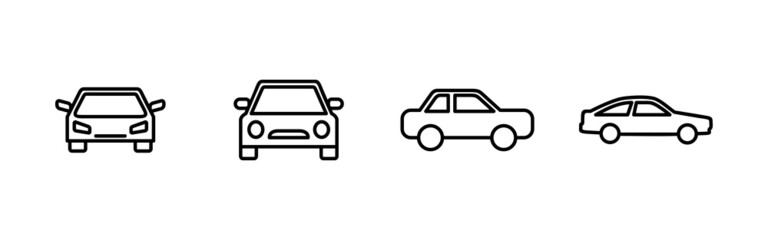 Car icons set. car sign and symbol. small sedan