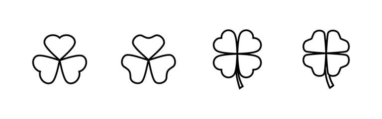 Clover icons set. clover sign and symbol. four leaf clover icon.